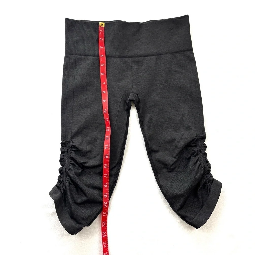 Lululemon Dark Gray in The Flow Crop Scrunch Midrise Compression‎ Capri Leggings